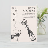 Invitation Compte à rebours du Nouvel An Fête Champagne (Debout devant)