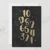 Invitation Compte à rebours Fête du Nouvel An Noir et Or (Dos)