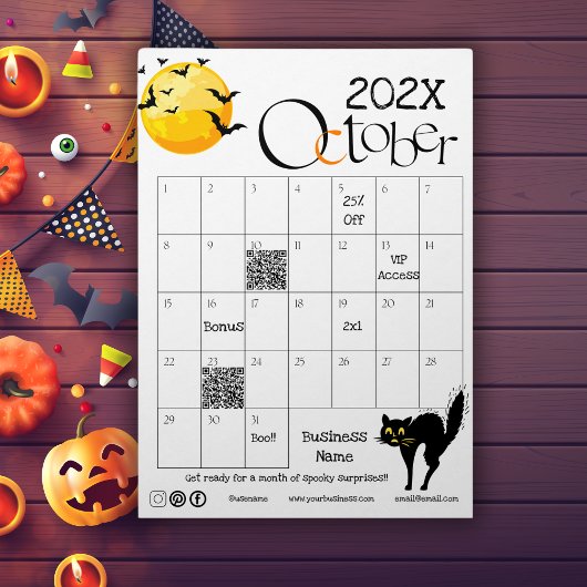 Invitation Compte à rebours Halloween Calendrier de l'avent C