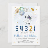 Invitation Compte à rebours spatial astronaute 2e anniversair (Devant)