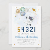 Invitation Compte à rebours spatial astronaute 5e anniversair (Devant)