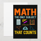 Invitation Comptes de sujet de mathématiques Prof de mathémat (Devant / Derrière)