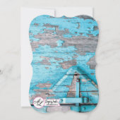 Invitation Compteur de bottes en bois de grange bleue 5x7 Fai (Dos)