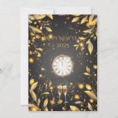 Invitation Compteur pour la Saint-Sylvestre Élégant Charbon e (Devant)