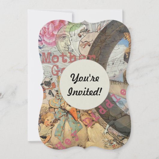 Invitation Comptine de la Mère l'Oie Conte de Fées (Devant)