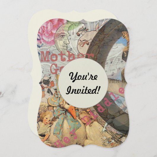 Invitation Comptine de la Mère l'Oye Conte de Fées (Devant / Derrière)