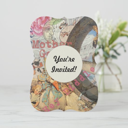 Invitation Comptine de la Mère l'Oye Conte de Fées (Debout devant)