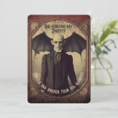 Invitation Comte Vintage victorien Dracula Halloween (Debout devant)