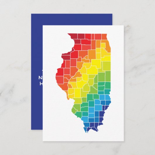 Invitation comtés de couleur de l'illinois (Devant / Derrière)