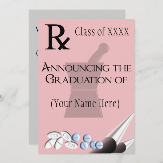 Invitation Conception 5 de protection de Rx d'invitations (Devant / Derrière)