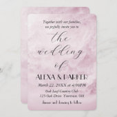 Invitation Conception abstraite de Blush mariage (Devant / Derrière)