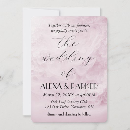 Invitation Conception abstraite de Blush mariage (Devant)