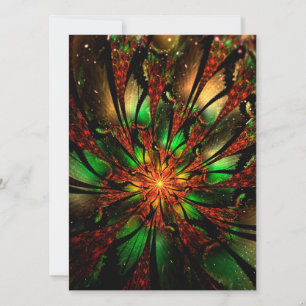 Invitation Conception Abstraite des fleurs fractales.