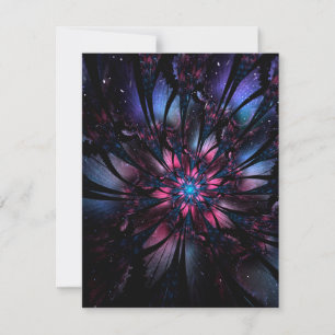 Invitation Conception Abstraite des fleurs fractales.