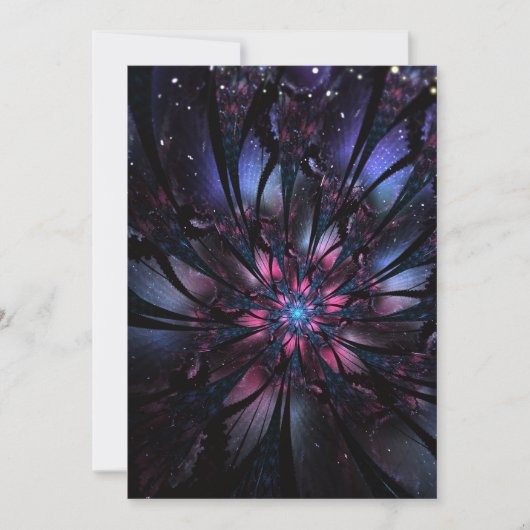 Invitation Conception Abstraite des fleurs fractales. (Devant)