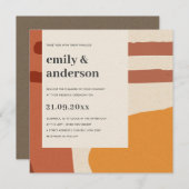 INVITATION CONCEPTION ABSTRAITE MODERNE DE LA TERRACOTTA (Devant / Derrière)