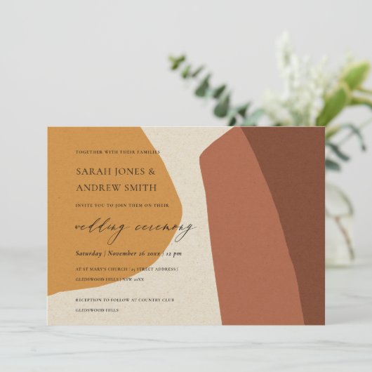 INVITATION CONCEPTION ABSTRAITE MODERNE DE LA TERRACOTTA (Debout devant)