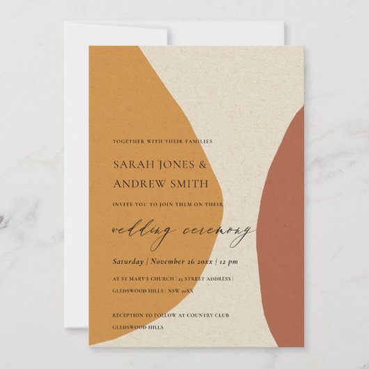 INVITATION CONCEPTION ABSTRAITE MODERNE DE LA TERRACOTTA (Devant)