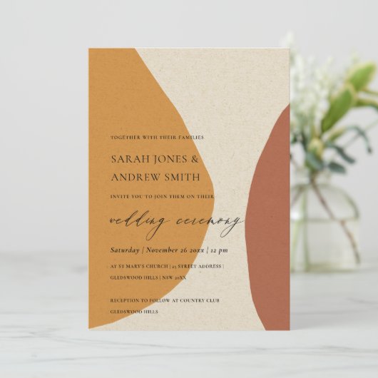 INVITATION CONCEPTION ABSTRAITE MODERNE DE LA TERRACOTTA (Debout devant)