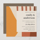 INVITATION CONCEPTION ABSTRAITE MODERNE DE LA TERRACOTTA (Devant / Derrière)