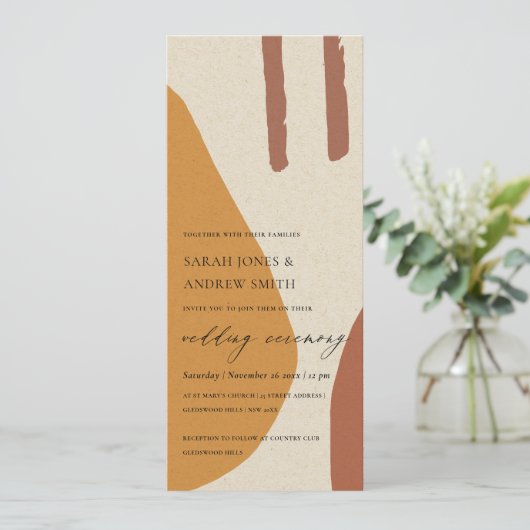 INVITATION CONCEPTION ABSTRAITE MODERNE DE LA TERRACOTTA (Debout devant)