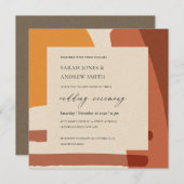 INVITATION CONCEPTION ABSTRAITE MODERNE DE LA TERRACOTTA (Devant / Derrière)