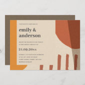 INVITATION CONCEPTION ABSTRAITE MODERNE DE LA TERRACOTTA (Devant / Derrière)