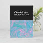 Invitation Conception Abstraite Moderne en Bleus et Roses (Debout devant)