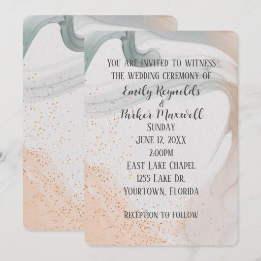 Invitation Conception Abstraite Neutre Douce (Devant / Derrière)