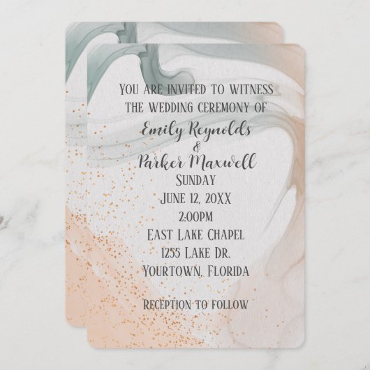 Invitation Conception abstraite neutre souple (Devant / Derrière)