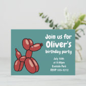 Invitation Conception amusante de chien en forme de ballon ro (Debout devant)