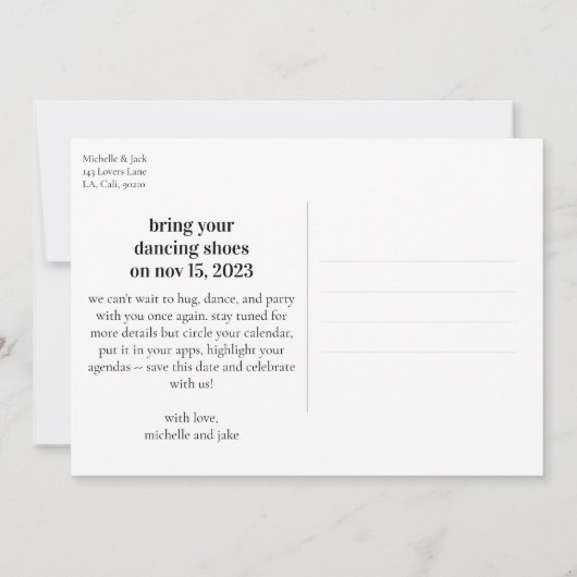 Invitation Conception Amusante et Originale Enregistrer la Da (Dos)