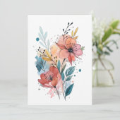 Invitation Conception aquarelle florale vibrante (Debout devant)