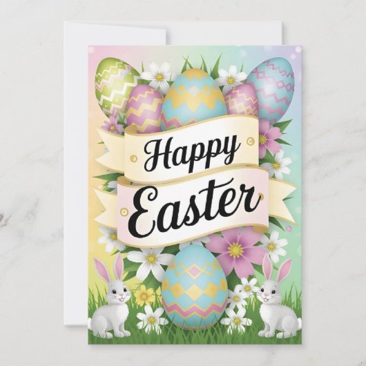 Invitation Conception artistique graphique de Joyeuses Pâques (Devant)