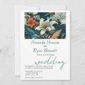 Invitation Conception Botanique Florale Tropicale Élégante de (Devant)