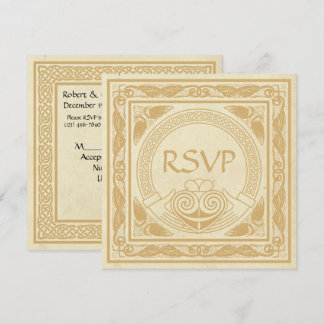 Invitation Conception celtique avec réponse de mariage Cladda