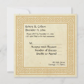 Invitation Conception celtique avec RSVP de mariage Claddagh (Dos)