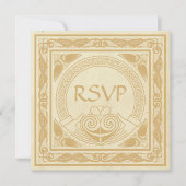 Invitation Conception celtique avec RSVP de mariage Claddagh (Devant)