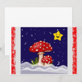 Invitation conception champignons de Noël  (Devant / Derrière)