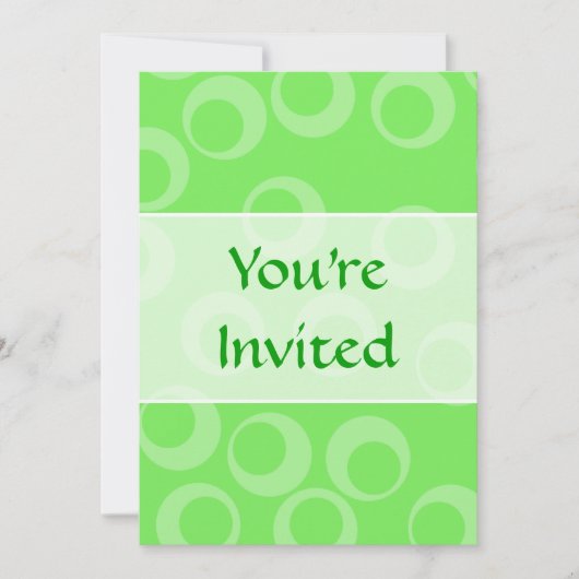 Invitation Conception circulaire en vert. motif rétro. (Devant)