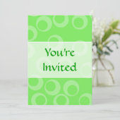 Invitation Conception circulaire en vert. motif rétro. (Debout devant)
