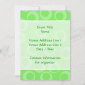 Invitation Conception circulaire en vert. motif rétro. (Dos)