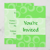 Invitation Conception circulaire en vert. motif rétro. (Devant / Derrière)
