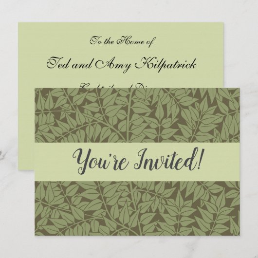 Invitation Conception classique Art Nouveau de branche de Wil (Devant / Derrière)