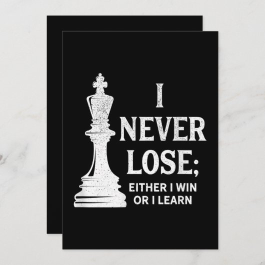 Invitation Conception classique d'échecs, je ne perds jamais  (Devant / Derrière)