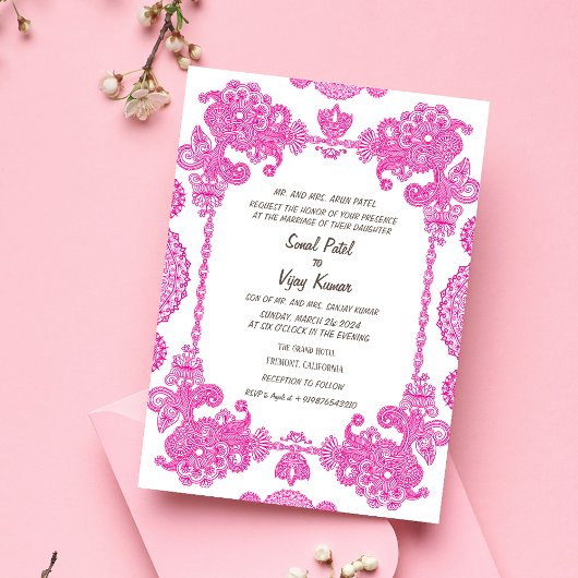 Invitation Conception complexe du Mariage indien