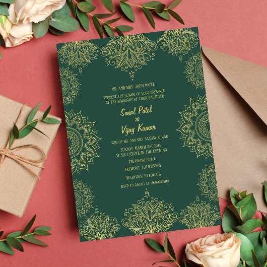 Invitation Conception complexe du Mariage indien