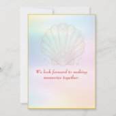 Invitation Conception Côtière Perle Coquillage Pastel Personn (Dos)