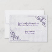 Invitation conception d'angle élégant violet RSVP (Devant)