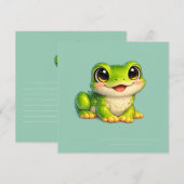 Invitation Conception d'animal Kawaii de grenouille aux grand (Devant / Derrière)